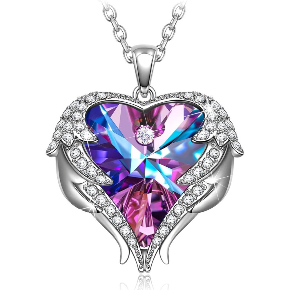 Angel Wings Heart Necklaces For Women, Birthday Anniversay Christmas Gifts For M
